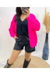 GILET A BOUTON COURT AH507 FUSHIA