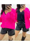 GILET A BOUTON COURT AH507 FUSHIA