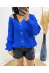 ROYAL BLUE SHORT BUTTON VEST AH507