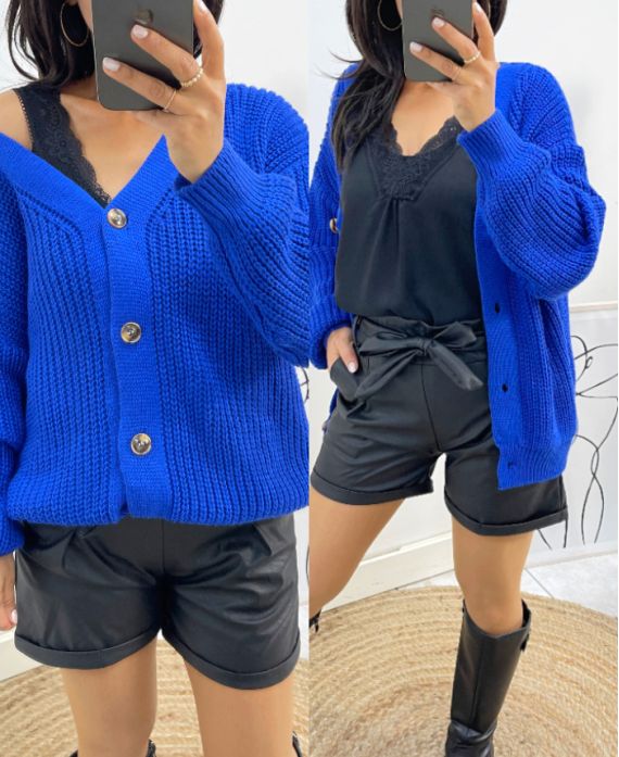 ROYAL BLUE SHORT BUTTON VEST AH507