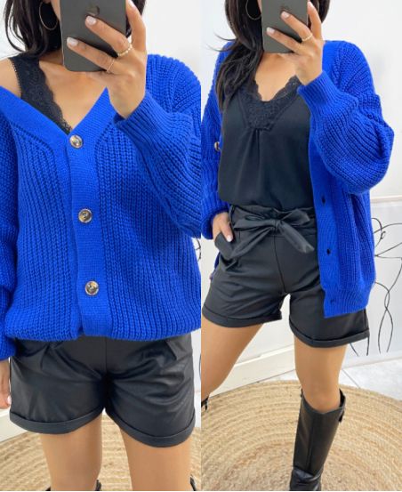 ROYAL BLUE SHORT BUTTON VEST AH507