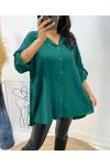 CAMICIA OVERSIZE PLISSETTATA AW349 VERDE SMERALDO