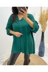 CAMICIA OVERSIZE PLISSETTATA AW349 VERDE SMERALDO