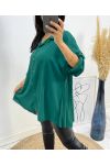 CAMICIA OVERSIZE PLISSETTATA AW349 VERDE SMERALDO