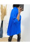 CAMICIA OVERSIZE PLISSETTATA SUL RETRO AW349 BLU ROYAL