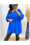 CAMICIA OVERSIZE PLISSETTATA SUL RETRO AW349 BLU ROYAL