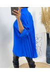 CAMICIA OVERSIZE PLISSETTATA SUL RETRO AW349 BLU ROYAL