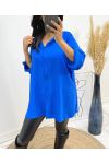 CAMICIA OVERSIZE PLISSETTATA SUL RETRO AW349 BLU ROYAL