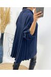 CAMICIA OVERSIZE PIEGHETTATA AW349 NAVY BLUE