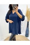 CAMICIA OVERSIZE PIEGHETTATA AW349 NAVY BLUE