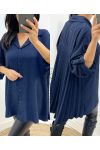 CAMICIA OVERSIZE PIEGHETTATA AW349 NAVY BLUE