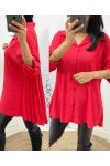 CAMICIA OVERSIZE PLISSETTATA AW349 ROSSO