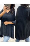 CAMISA OVERSIZE CON ESPALDA PLISADA AW349 NEGRO