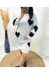 HEART KNIT DRESS AW494 GREY