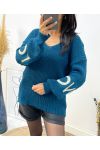 LOVE SLEEVE PULLOVER AW363 PETROL BLAU