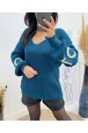 LOVE SLEEVE PULLOVER AW363 PETROL BLAU