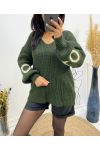 LOVE SLEEVE PULLOVER AH363 KHAKI