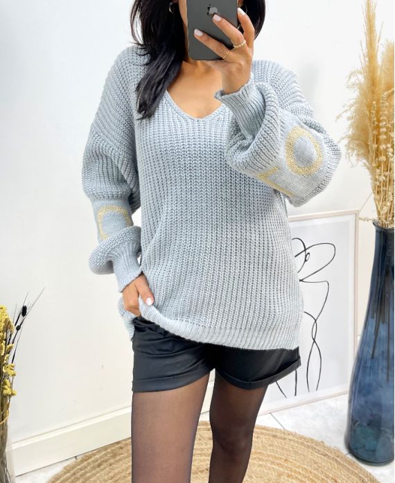 LOVE SLEEVE PULLOVER AW363 GRAU