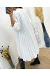 ROBE TUNIQUE OVERSIZE DOS PLISSE AH368 BLANC