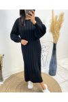 ROBE MAILLE MANCHES BOUFFANTES AH510 NOIR