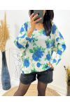 PRINTED SWEATER AW284 BLUE