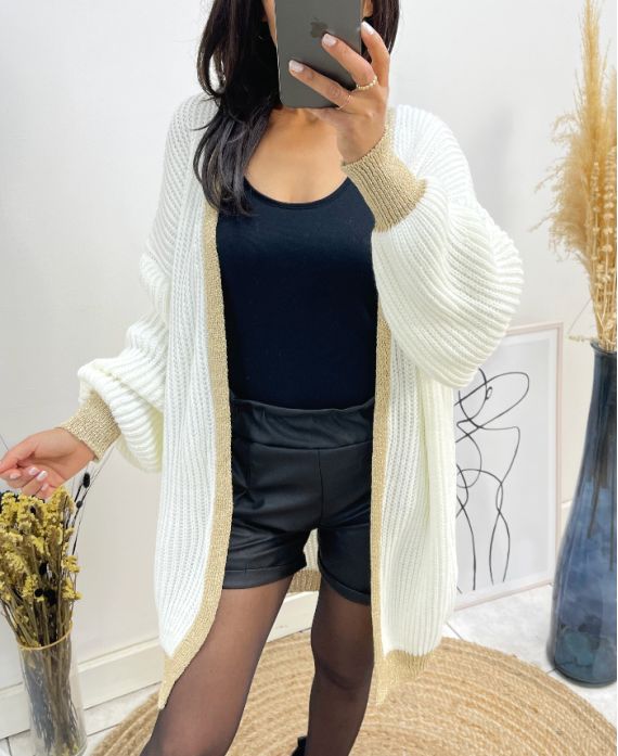 LUREX KNIT VEST AW543 WHITE