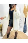 GILET MAILLE LUREX AH543 BLANC