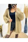 GILET MAILLE LUREX AH543 CAMEL