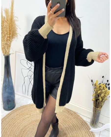 LUREX KNIT VEST AW543 BLACK