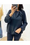 BLOUSE COL A NOUER AH531 NOIR