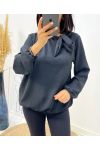 BLOUSE COL A NOUER AH531 NOIR