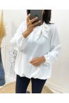 BLOUSE COL A NOUER AH531 BLANC