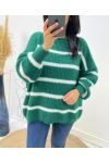 MAXI SOFT STRIPED SWEATER AH191 EMERALD GREEN