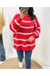 MAXI SOFT STRIPED SWEATER AW191 RED