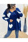 MAGLIONE CUORE AW397 BLU NAVY