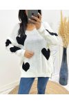 PULLOVER COEUR AH397 BLANC