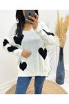 HEART SWEATER AW397 WHITE