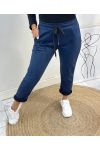 PANTALONI JOGG IN PELLE SCAMOSCIATA AW556 BLU NAVY