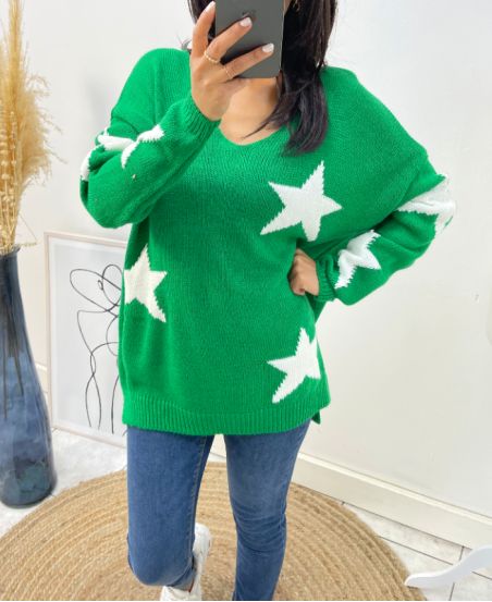 JUMPER "COMFY" STAR AW405 GREEN