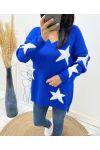 MAGLIONE A STELLA "COMFY" AH405 BLU ROYAL