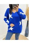 MAGLIONE A STELLA "COMFY" AH405 BLU ROYAL