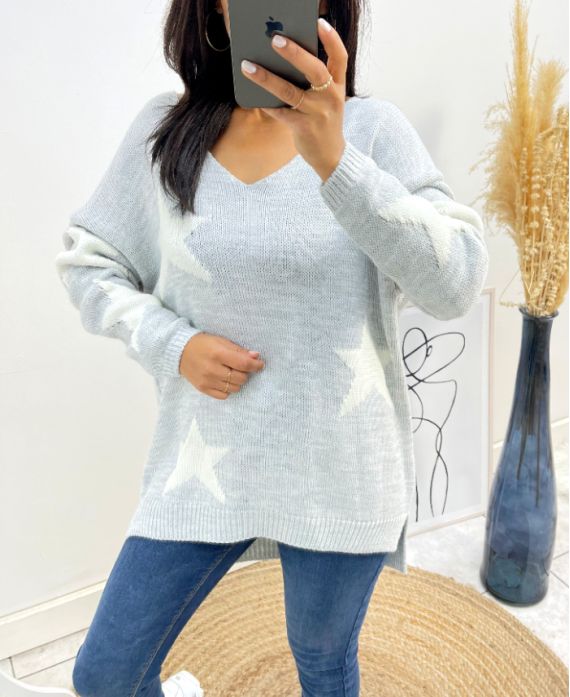 MAGLIONE "COMFY" STAR AW405 GRIGIO