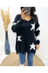 JUMPER "COMFY" STAR AW405 BLACK/WHITE