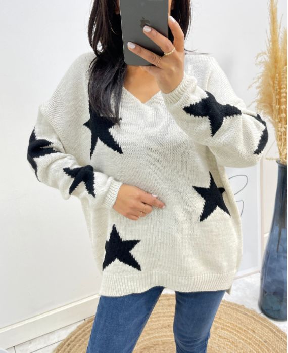 SWETER "COMFY" STAR AW405 BEŻOWY