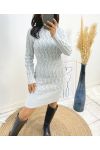 CABLE KNIT DRESS AW549 GREY