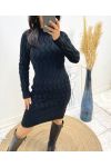 BLACK AW549 CABLE KNIT DRESS