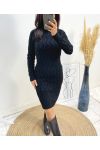 BLACK AW549 CABLE KNIT DRESS