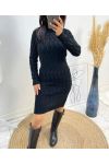 BLACK AW549 CABLE KNIT DRESS