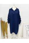 COLLECTION CURVY ROBE A MANCHES BOUFFANTES AH562 BLEU MARINE