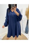 COLLECTION CURVY ROBE A MANCHES BOUFFANTES AH562 BLEU MARINE